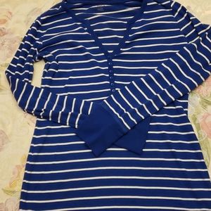 Blue and white striped long sleeve